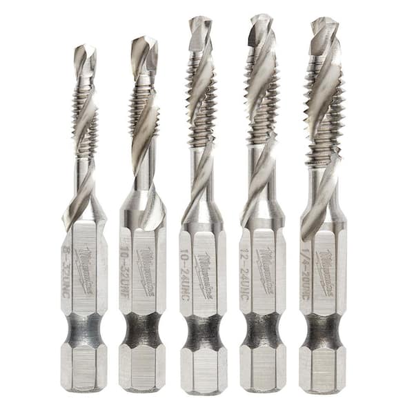 Milwaukee SHOCKWAVE SAE Steel Drill Tap Set (5-Piece) 48-89-4874E
