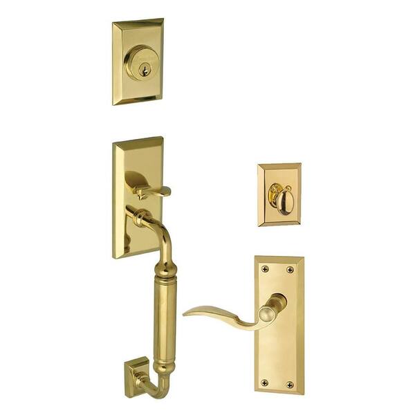 Grandeur Fifth Avenue Single Cylinder Lifetime Brass C-Grip Handleset with Right Handed Bellagio Lever