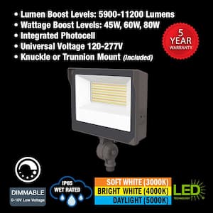 250-Watt Equivalent Bronze Integrated LED Flood Light Adjustable 5900-11200 Lumens and CCT with Photocell