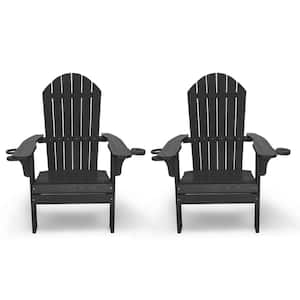 Westwood Black All Weather Plastic Outdoor Patio Adirondack Chair (Set of 2)