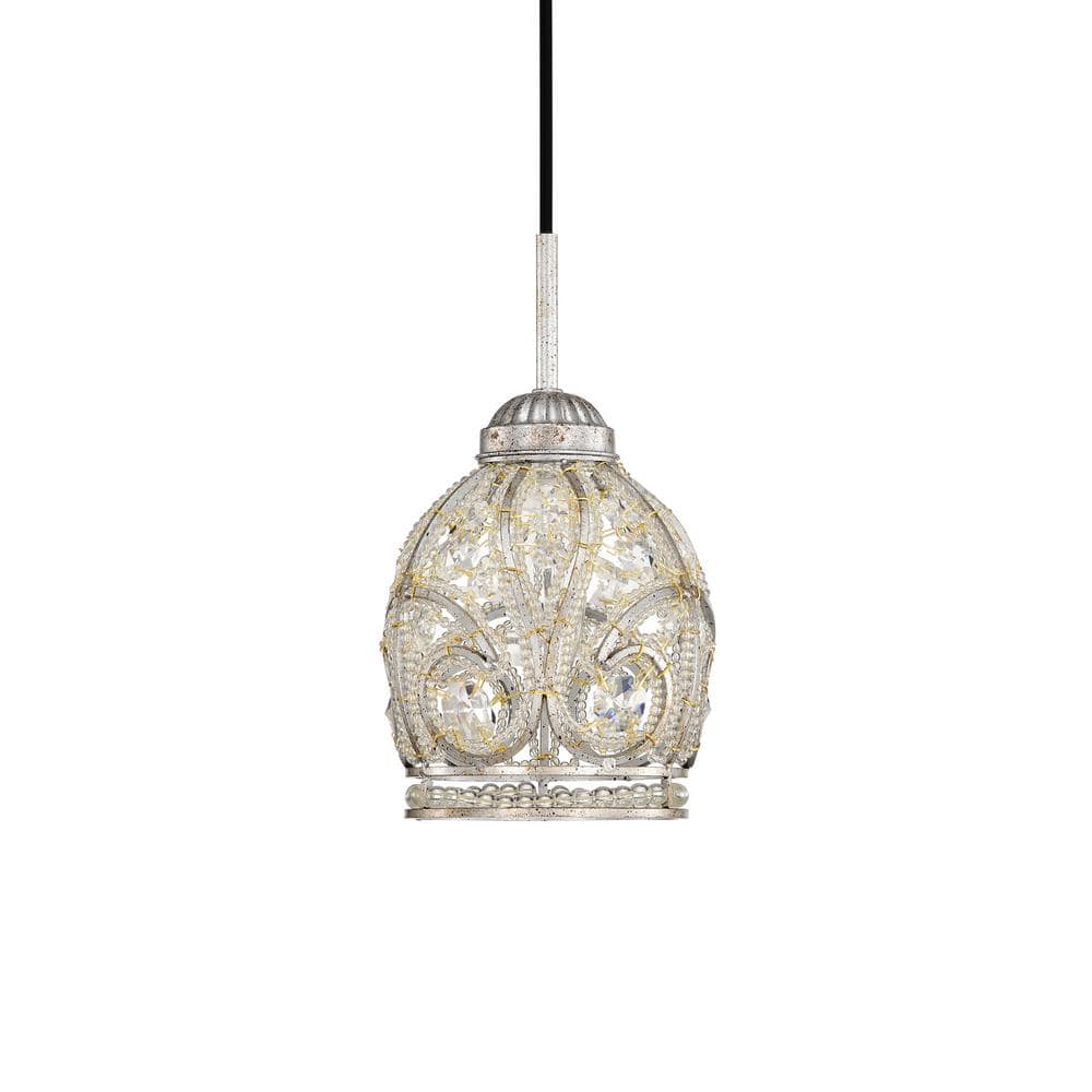 Telder 5.9 in. 1-Light Indoor Antique Silver Finish Pendant Light price history on PriceWatchPro