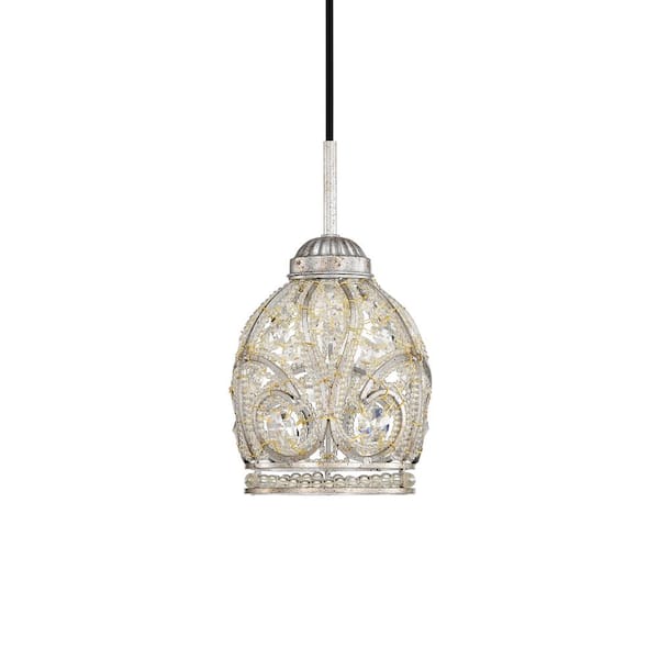 Warehouse of Tiffany Telder 5.9 in. 1-Light Indoor Antique Silver Finish Pendant Light