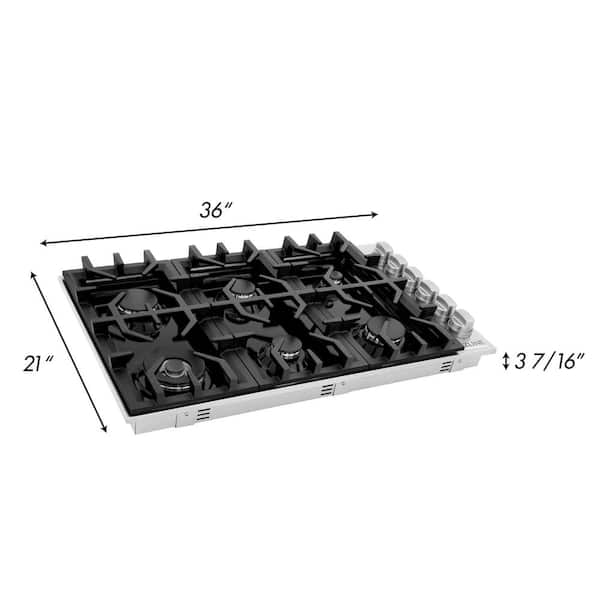 Thor 36 in. Drop-in Natural Gas Cooktop in Stainless Steel