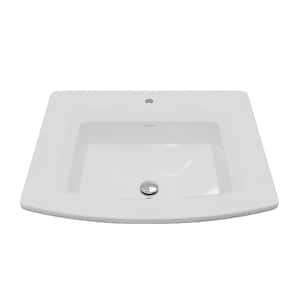 Valera 22-5/8 in. x 19-5/8 in. Rectangular Drop-In Vitreous China Bathroom Sink in White
