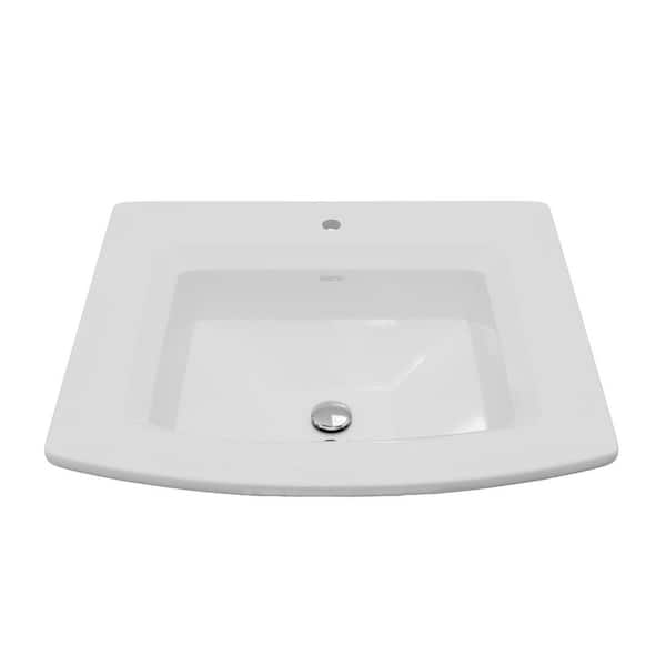 Valera 22-5/8 in. x 19-5/8 in. Rectangular Drop-In Vitreous China Bathroom Sink in White