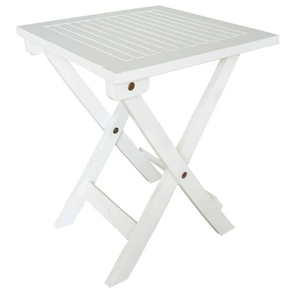 Leigh Country White Wood Outdoor Side Table Folding Adirondack