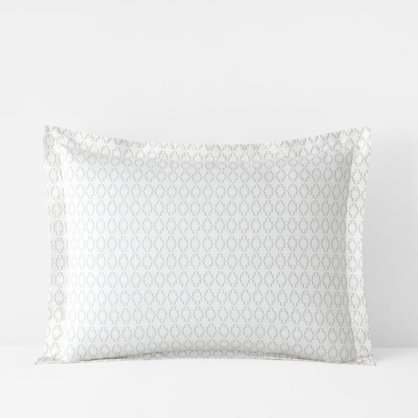 The Company Store Company Organic Cotton Abstract Geo Ivory Cotton Percale King Sham