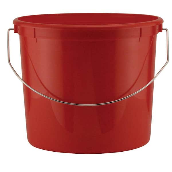 5-Qt. Red Plastic Bucket with Steel Handle (Pack of 3)