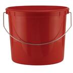 5-qt. Red Plastic Bucket with Steel Handle (24-Pack)