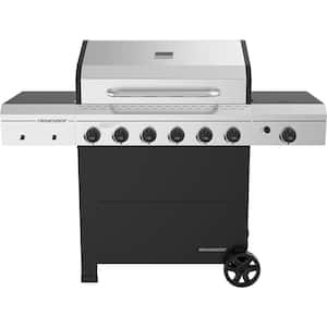 6-Burner Propane Gas Grill in Stainless Steel with Side Burner