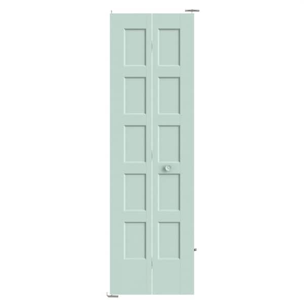 24 in. x 80 in. 5-Panel Bayshore Hollow Core Sea Glass Molded Composite Bi-Fold Door