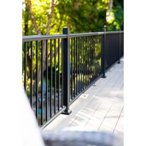 CitySide 2-1/2 in. x 2-1/2 in. x 38 in. Matte Aluminum Line Post Black