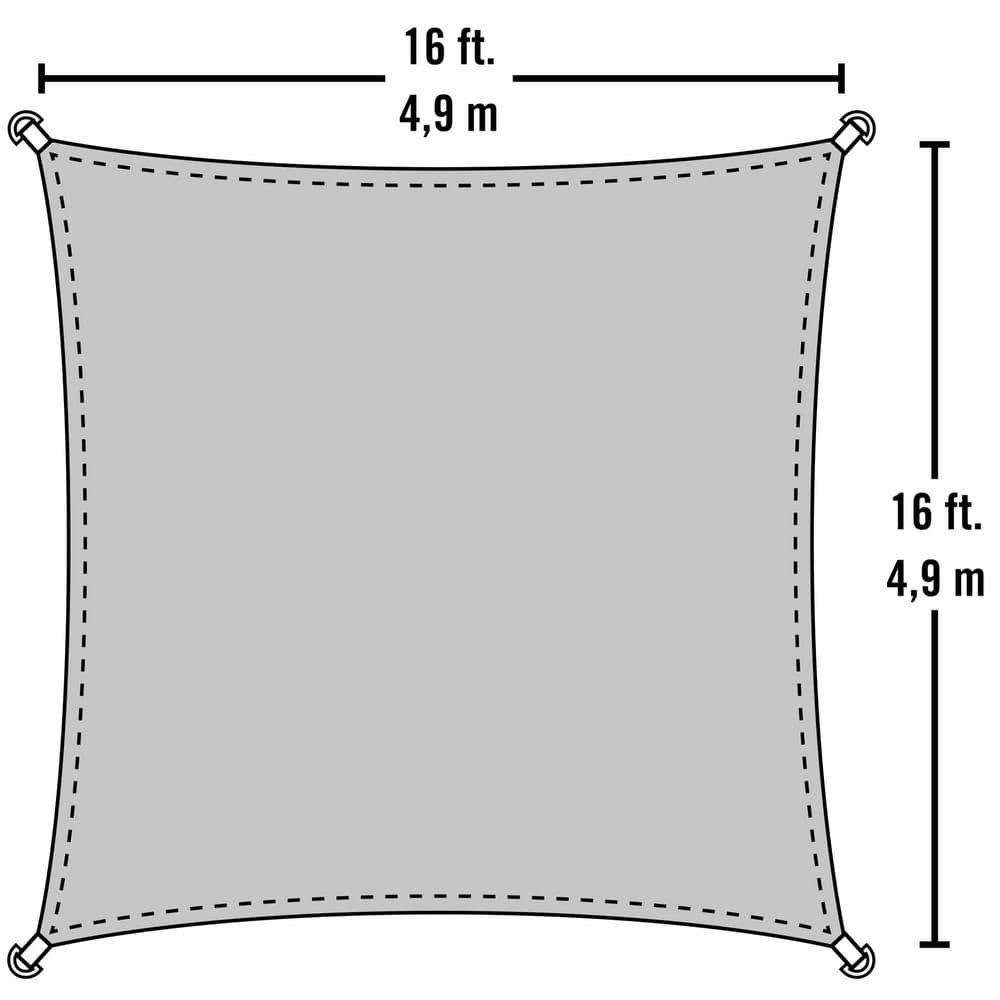 Sea Blue 16' Square Heavyweight Sun Shade Sail