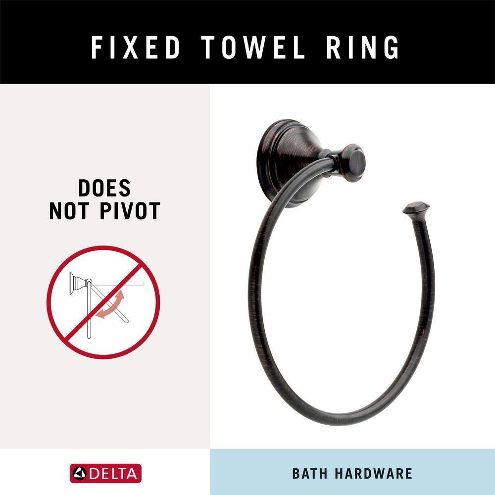 Venetian Bronze 3-Piece Bathroom Hardware Set with Towel Bar, Ring, and Holder