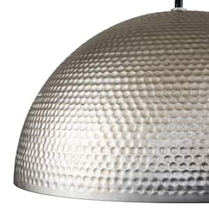 Nicholas 1-Light Silver Hammered Metal Oversized Dome Pendant Light