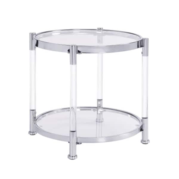 Unbranded Chrome Kitchen Cart with Tempered Glass Top