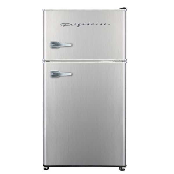 Frigidaire 3.2 cu. ft. Retro 2-Door Mini Refrigerator in Platinum Design with Top Freezer