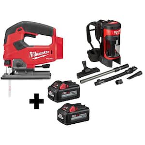 M18 FUEL 18V Lithium-Ion Brushless Cordless Jig Saw and 3-in-1 Backpack Vacuum with (2) 6.0Ah Batteries