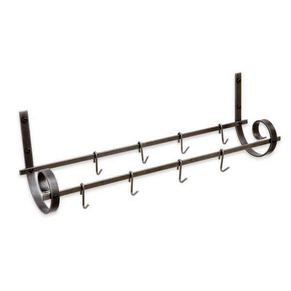 Enclume Handcrafted Decor Utensil Rack with 6 Hooks Hammered Steel