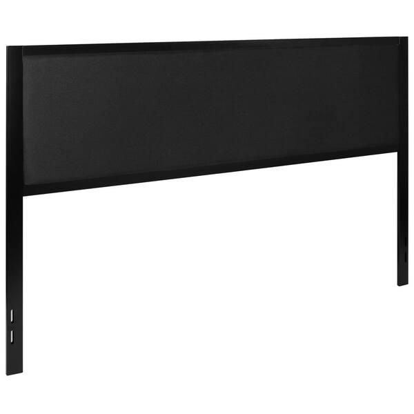 Carnegy Avenue Melbourne Metal Upholstered King Size Headboard in Black Fabric CGAHG450483BL