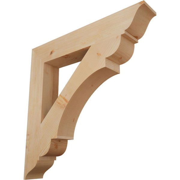Ekena Millwork 5.5 in. x 38 in. x 38 in. Douglas Fir Olympic Traditional Smooth Bracket