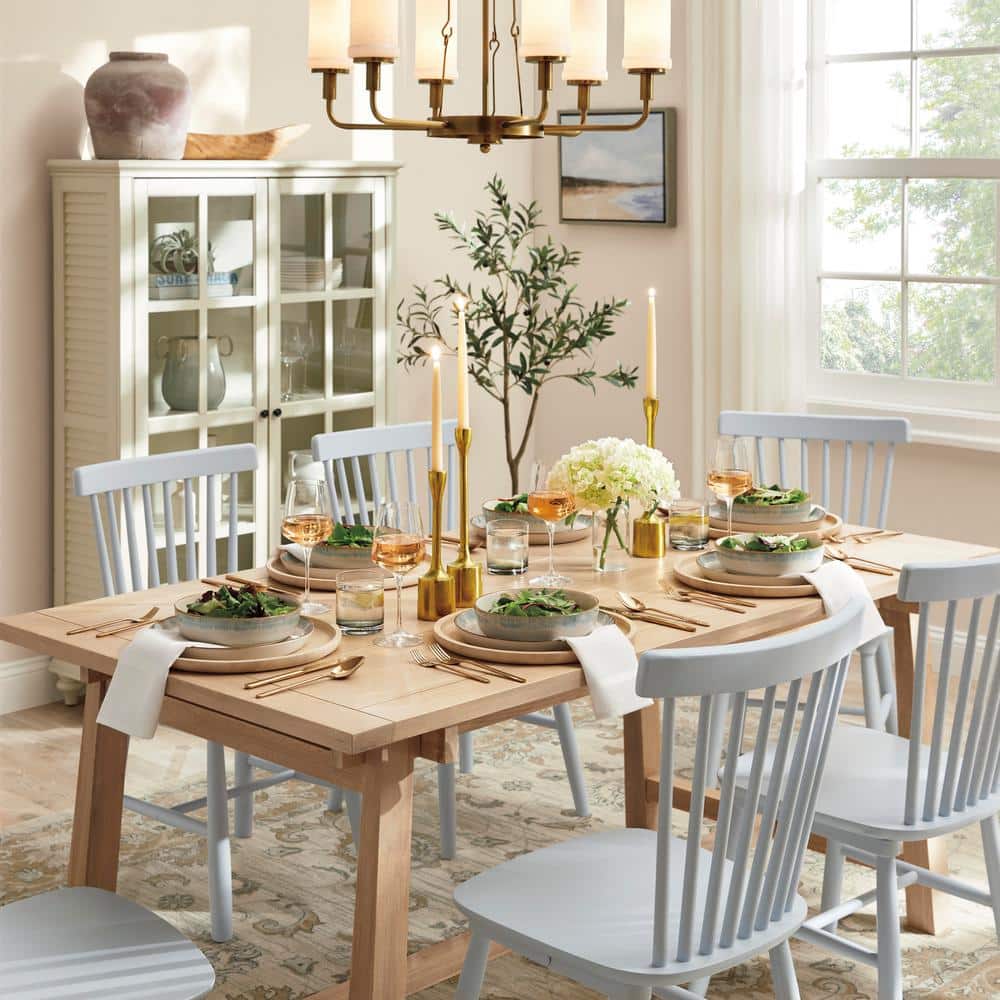 Vetivene Natural Brass 6-Light Chandelier with Opal Glass Shades