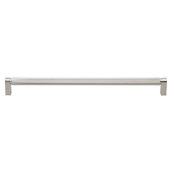 GLIDERITE 12-5/8 in. (320mm) Center-to Center Satin Nickel Knurled Bar Pull (10-Pack )