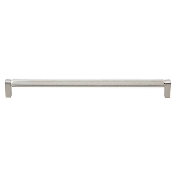 GLIDERITE 12-5/8 in. (320mm) Center-to Center Satin Nickel Knurled Bar Pull (10-Pack )