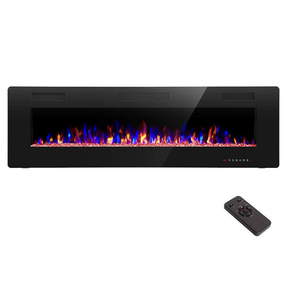60 in. Wall Mounted Electric Fireplace in Black, Low Noise, Remote Control, Timer, Touch Screen price history on PriceWatchPro
