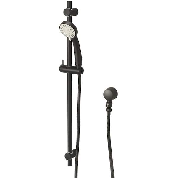 OLYMPIA 1-Spray Patterns with 1.75 GPM 3.13 in. Wall Mount Handheld Shower Head in Matte Black