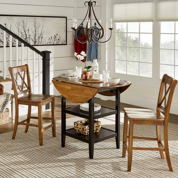 INSPIRE Q Oak Double X-Back Counter Height Chair (Set of 2