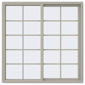 59.5 in. x 59.5 in. V-4500 Series Desert Sand Vinyl Right-Handed Sliding Window with Colonial Grids/Grilles