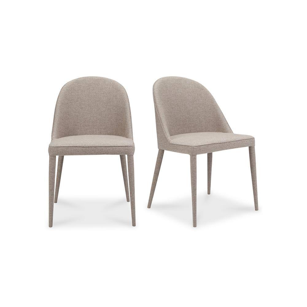 Light Grey Upholstered Iron Dining Chair Set with Foam Cushion