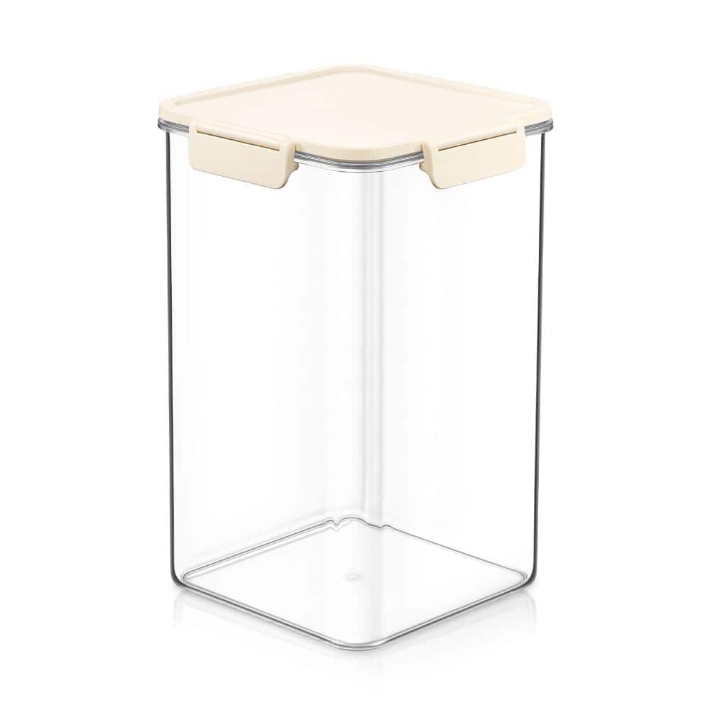 Stackable Plastic Food Storage Container with Lids (1 Pack), Clear Airtight Pantry Canister for Kitchen Organization