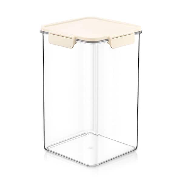 Stackable Plastic Food Storage Container with Lids (1 Pack), Clear Airtight Pantry Canister for Kitchen Organization