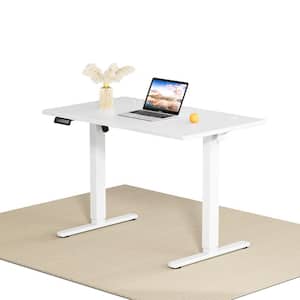 40 in. Rectangular White Electric Standing Computer Desk Height Adjustable Sit or Stand Up