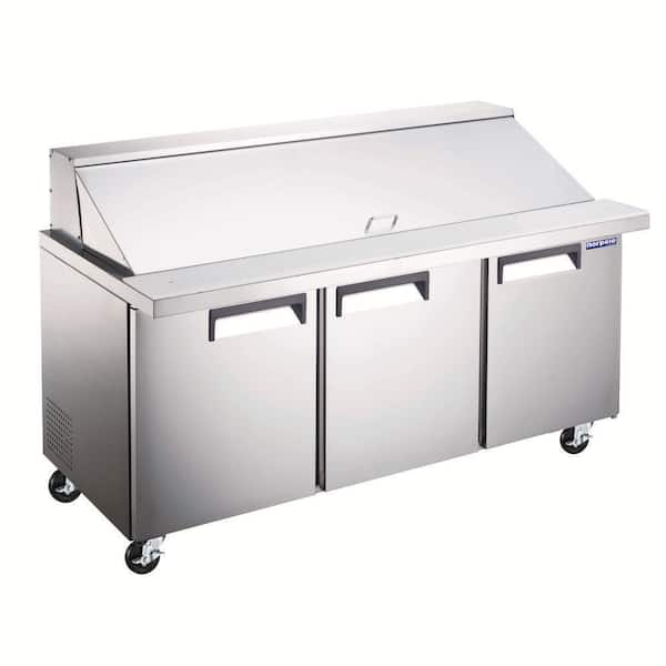 E-Series 70 in. 15 cu. ft. 3 Door Mega Top Sandwich/Salad Prep Table Refrigerator in Stainless Steel