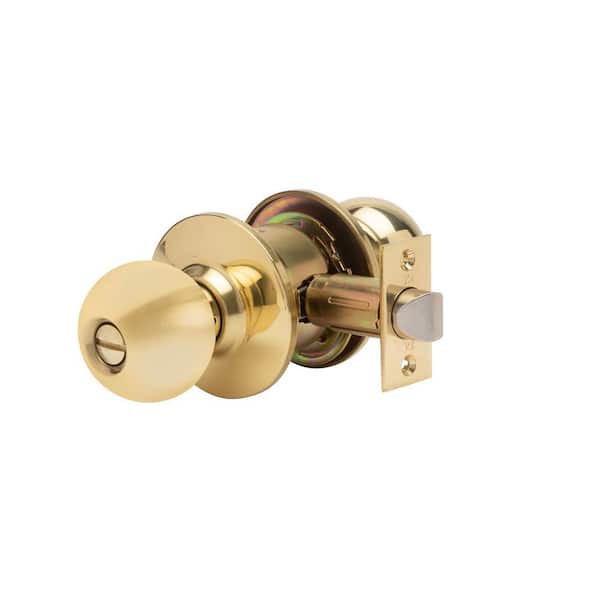 Taco SVB Series Standard Duty Bright Brass Grade 2 Commercial Cylindrical Privacy Bed/Bath Door Knob