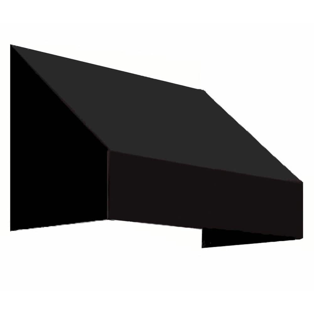 New Yorker Black Acrylic Fabric Fixed Awning with Aluminum Frame
