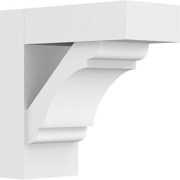 Ekena Millwork Standard Olympic 5 in. W x 12 in. H x 12 in. D Signature Urethane Polyurethane Bracket With Block Ends