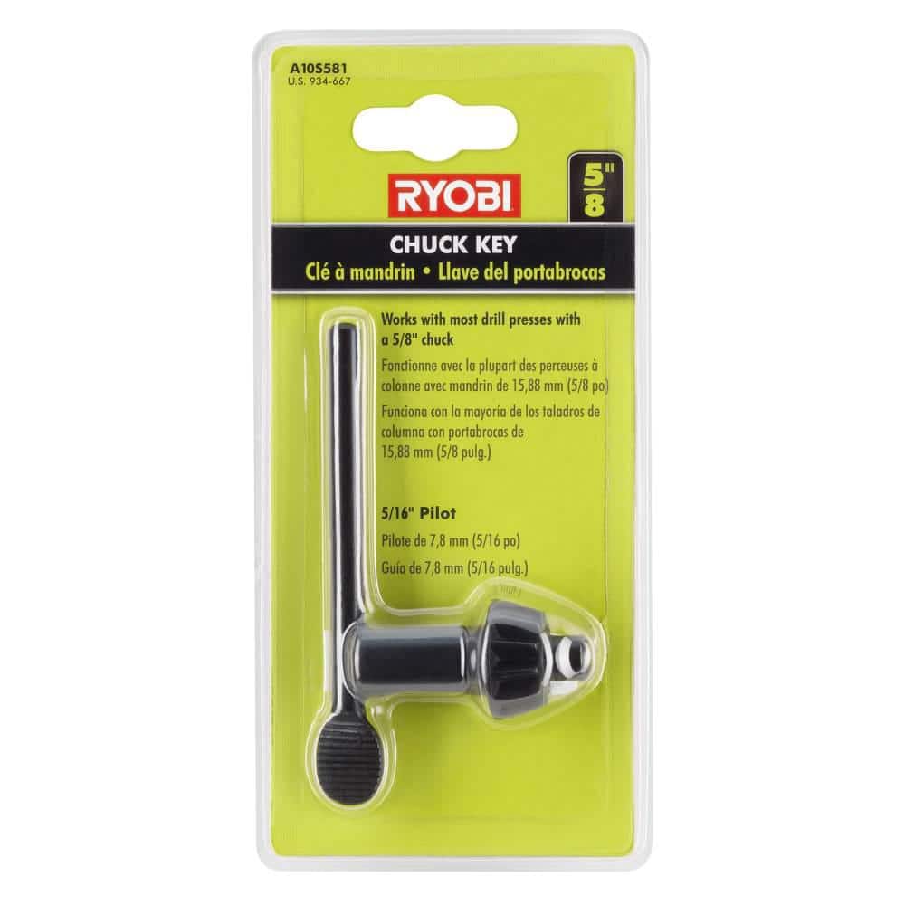 Forberedelse Kig forbi tragedie RYOBI 5/8 in. Black Metal Chuck Key with 5/16 in. Pilot A10S581 - The Home  Depot