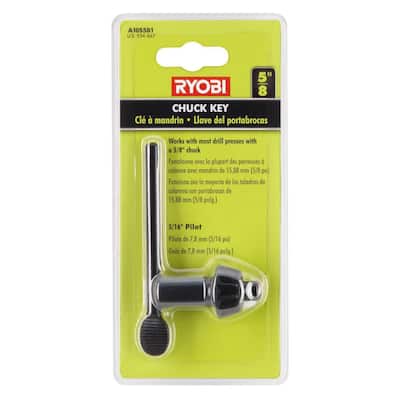 5/8 in. Black Metal Chuck Key with 5/16 in. Pilot