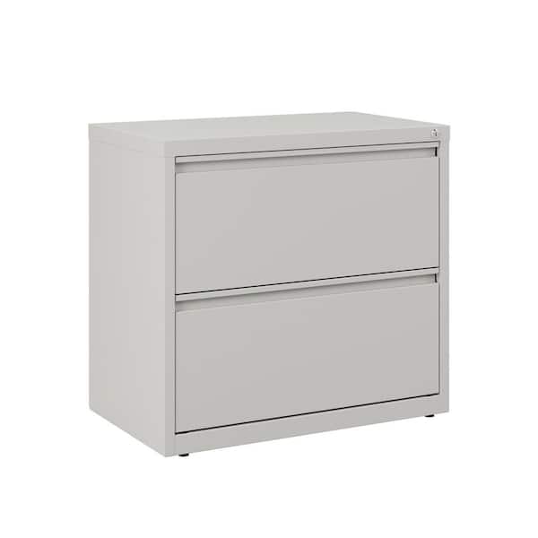 Hirsh 30 in. W 2-Drawer Light Gray Metal Lateral File Cabinet for Home and Office, Holds Letter, Legal and A4 Hanging Folders