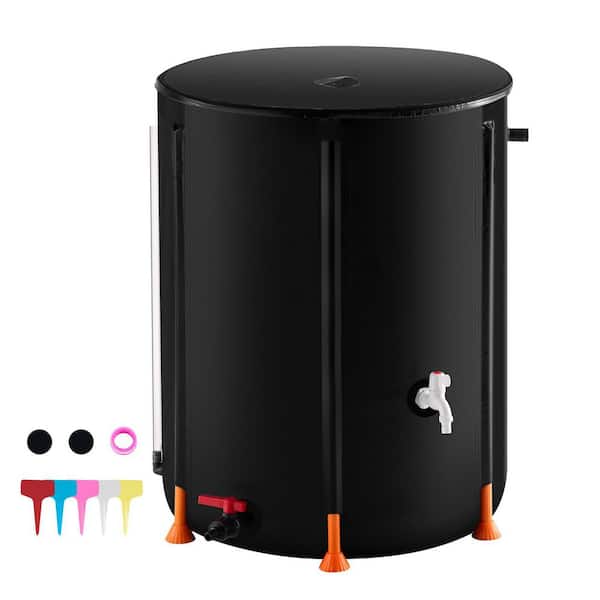 SVOPES Collapsible Rain Barrel, 53 gal. /201L Portable Rainwater Collection System, PVC Barrel with Spigots and Overflow Kit