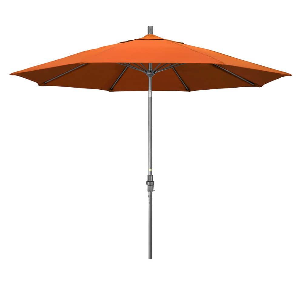 11 ft. Grey Aluminum Market Patio Umbrella Fiberglass Ribs Collar Tilt Crank Lift in Tuscan Sunbrella price history on PriceWatchPro