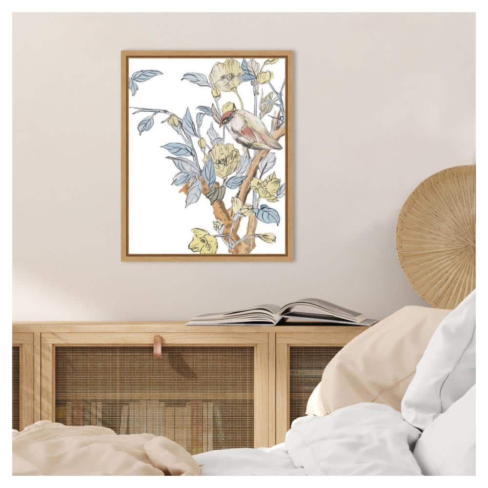 Poets Message II 16"x20" Brown Maple Framed Canvas Wall Art