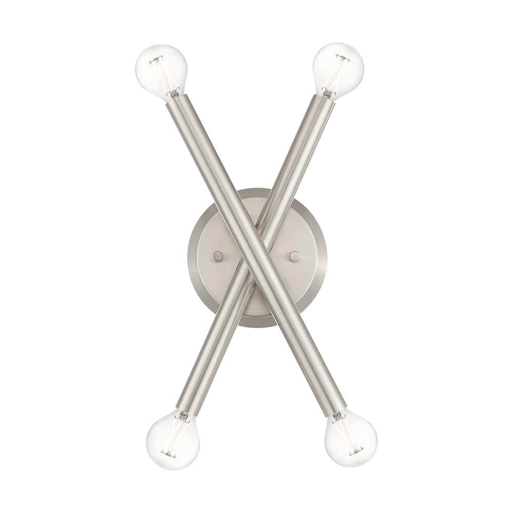 Soho Brushed Nickel 4-Light Asymmetrical Wall Sconce