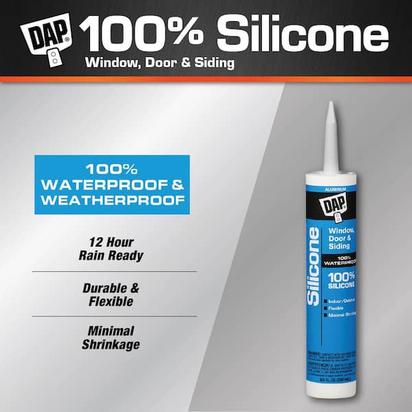 Silicone 9.8 oz. Aluminum Gray Window, Door and Siding Sealant (12-Pack)