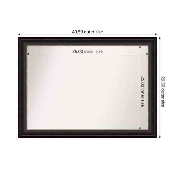 Amanti Art Trio Oil Rubbed Bronze 40.5 in. x 29.5 in. Custom Non-Beveled Recycled Polystyrene Framed Bathroom Vanity Wall Mirror