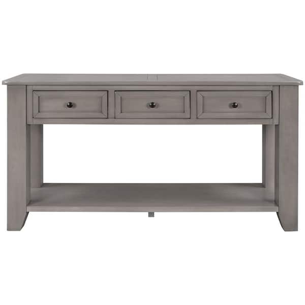 Z-joyee Modern Gray Wood Storage Accent Chest with 3-Drawers and 1-Shelf
